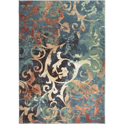 Orian Spoleto Watercolor Scroll Multi Area Rug| Size| 23 x 8 Runner 